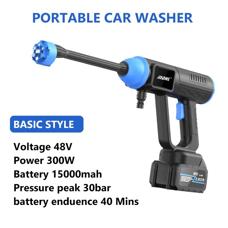 Portable High Pressure 48V/96V Car Washer Gun Electric Water Sprayer Gun Car Care Cleaning