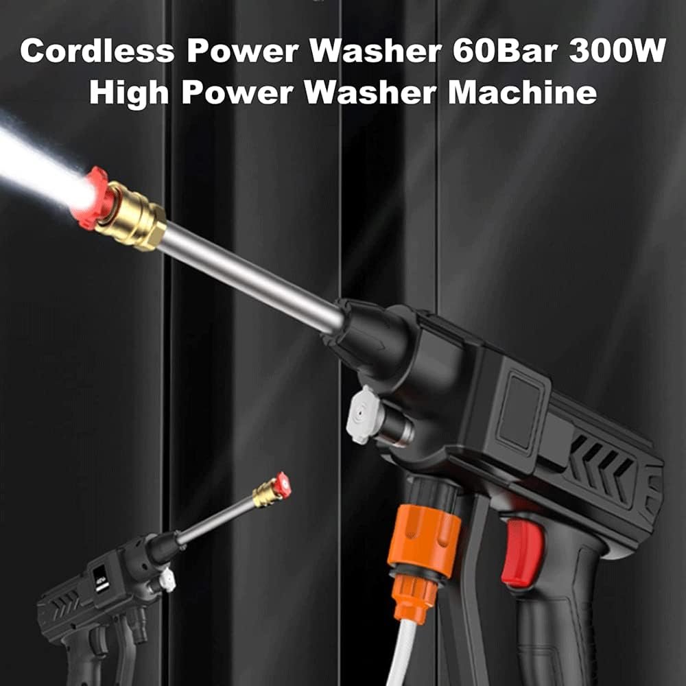 2024 Portable Powerful High Pressure 21v Lithium Cordless Wireless Car Wash Water Jet Foam Gun Car Washer