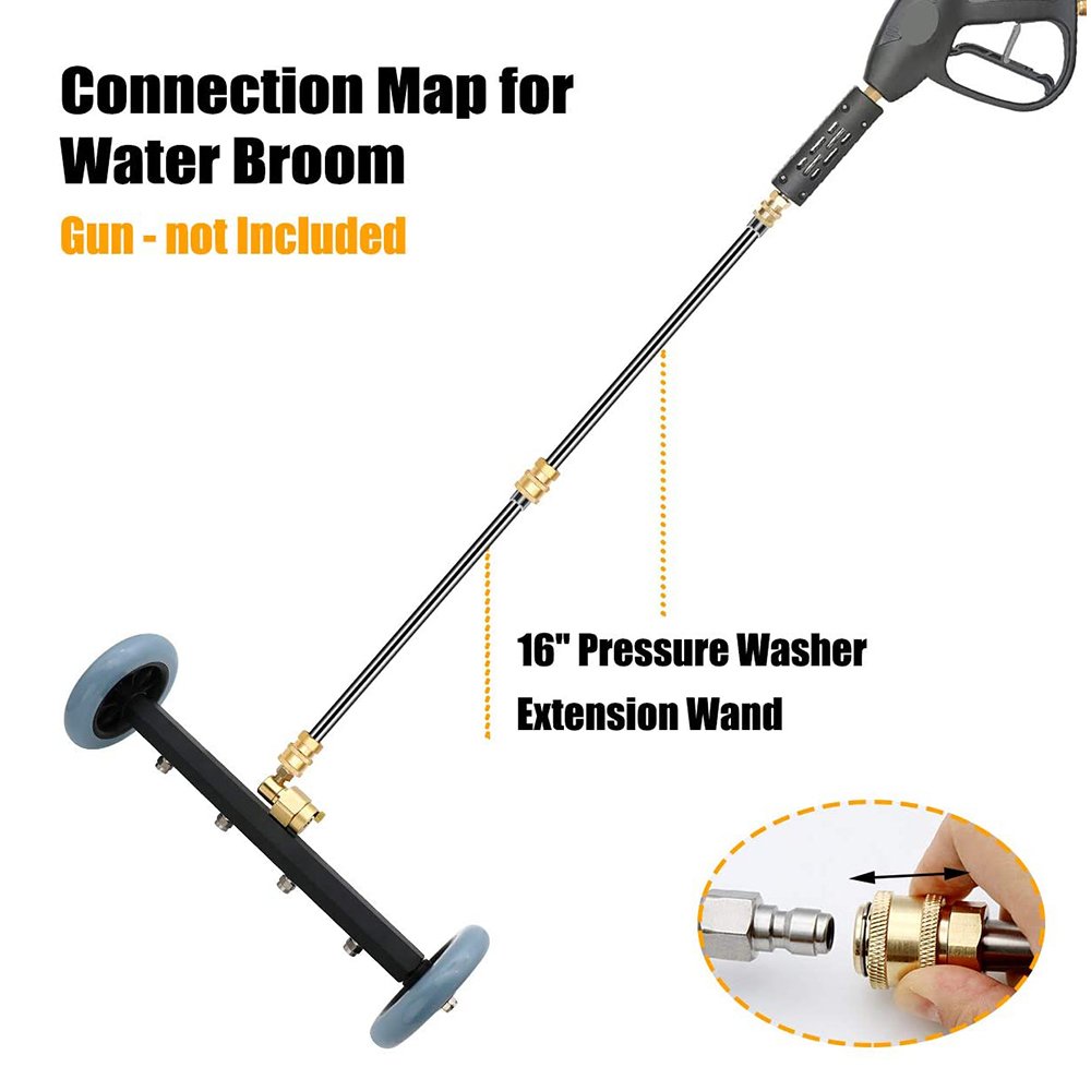 Dual-Function Undercarriage Cleaner High Pressure Washer Water Broom Car Washing Machine 3 Extension Rods