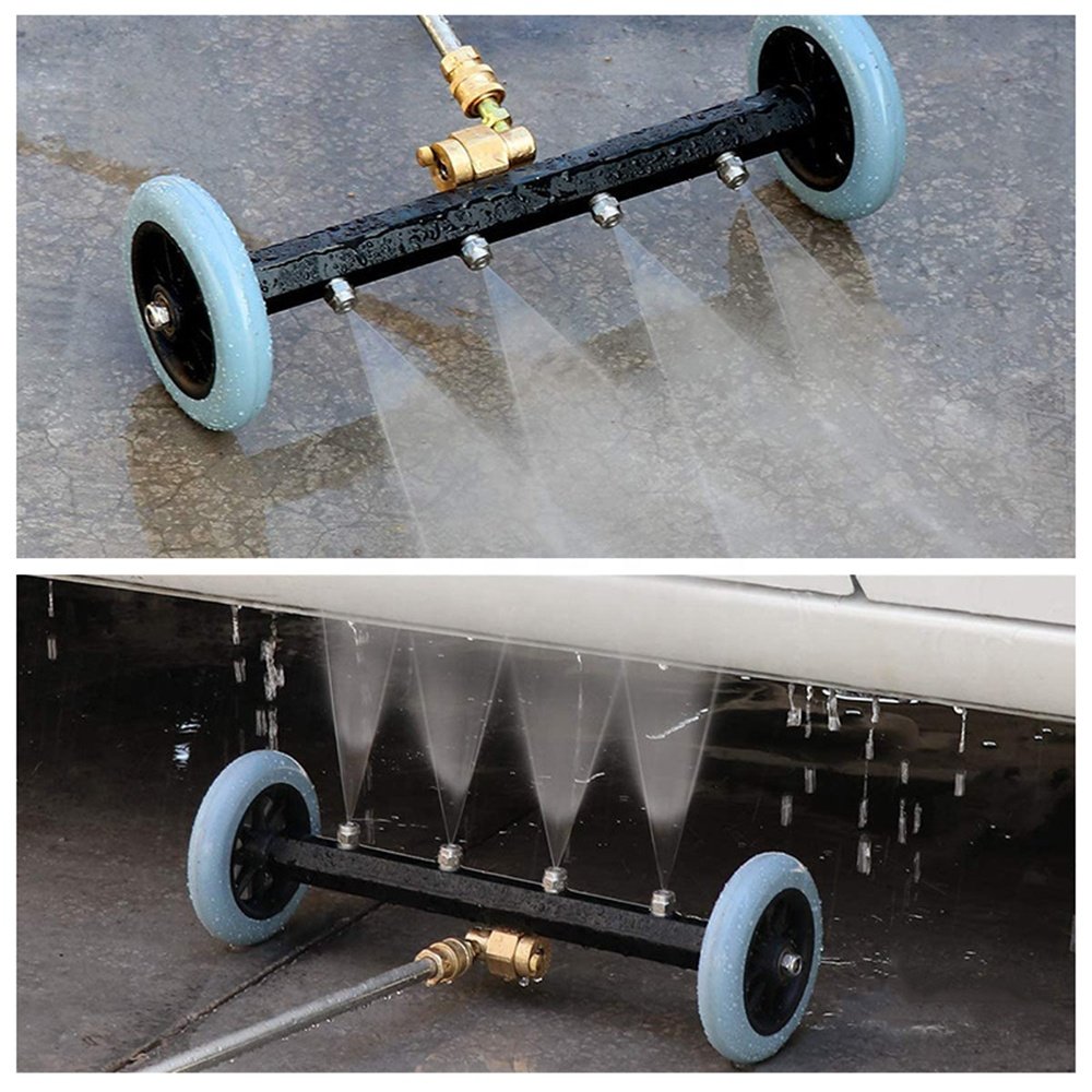Dual-Function Undercarriage Cleaner High Pressure Washer Water Broom Car Washing Machine 3 Extension Rods
