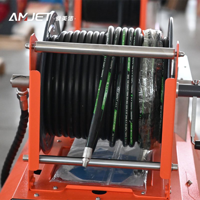 AMJET Ultimate 2900psi 5gpm German pump sewerjetting machine Equipped with 75 liter stainless steel water tank pipeclean machine