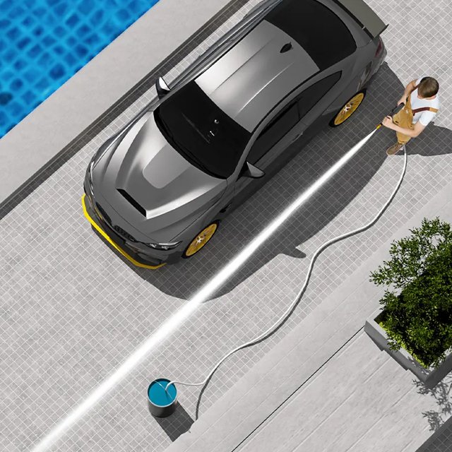Electric portable mini wireless high pressure car cleaner washing washer gun