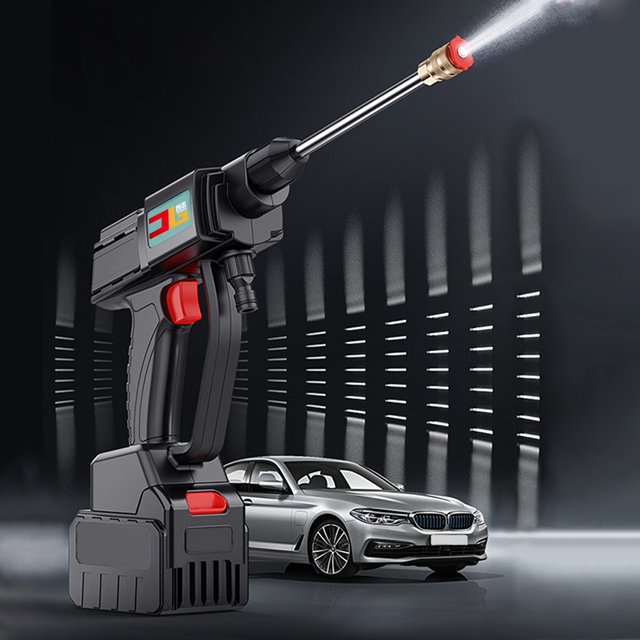 Electric portable mini wireless high pressure car cleaner washing washer gun