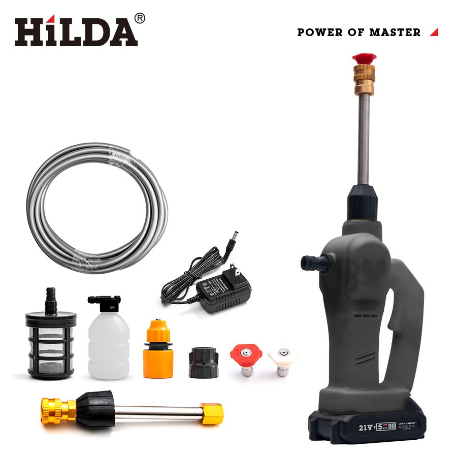 Cordless Portable High Pressure Electric Car Washer Gun With 21V Rechargeable Battery Power Car Wash Foam Gun
