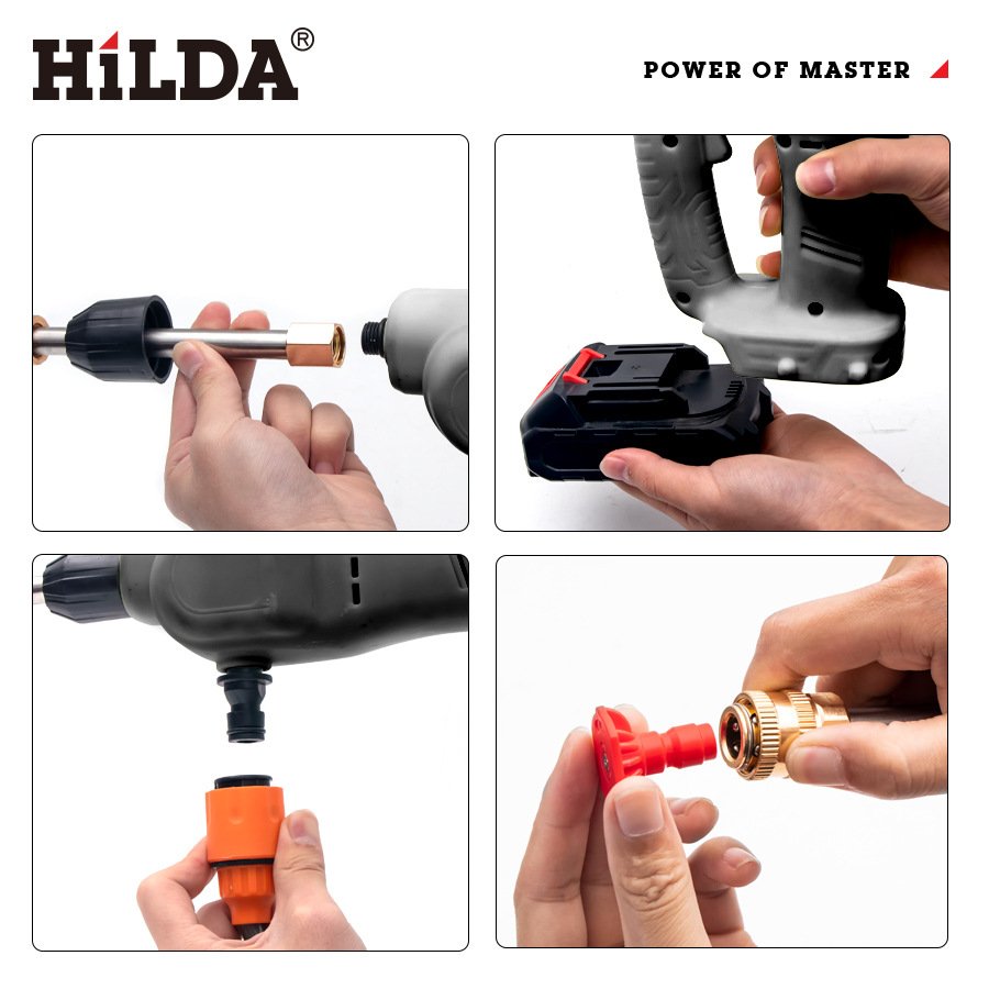 Cordless Portable High Pressure Electric Car Washer Gun With 21V Rechargeable Battery Power Car Wash Foam Gun
