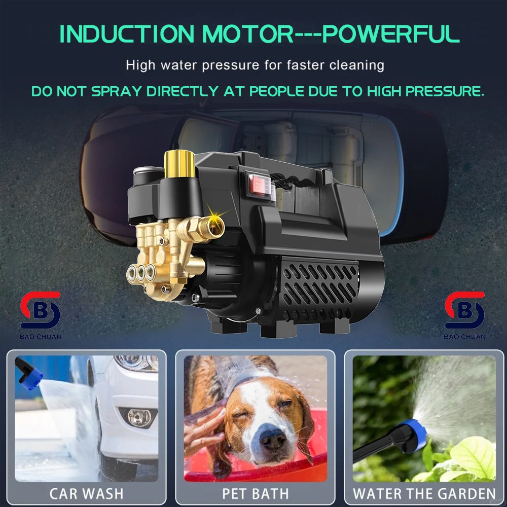 Electric Fully automatic switch machine pure copper induction motor high pressure washer