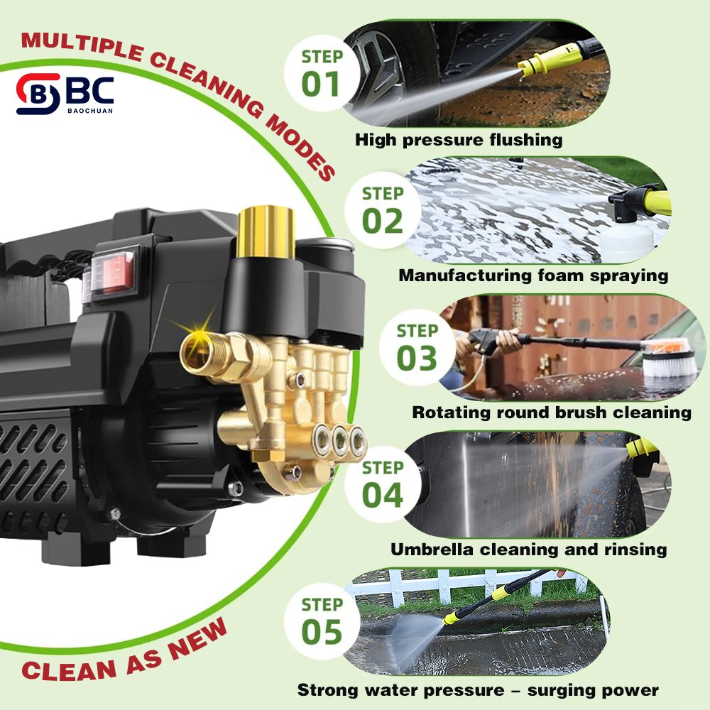 Electric Fully automatic switch machine pure copper induction motor high pressure washer