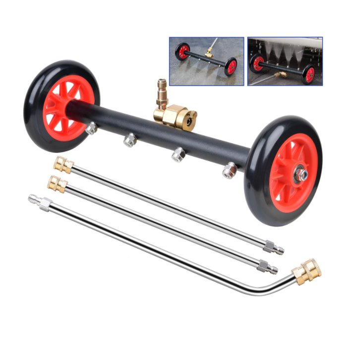 1/4 Inch Quick Connecting Under Car Washer Adjustable Multi-Nozzle Scrubber Pressure Washer Undercarriage Cleaner