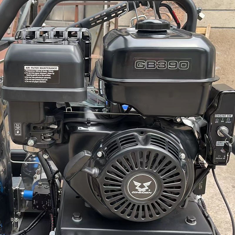 AMJET Essential 250bar 15lpm Cart Mounted Hot Water Sewer Jetter Hot Water Steam Pressure Washer with Power Nozzles Washing Gun