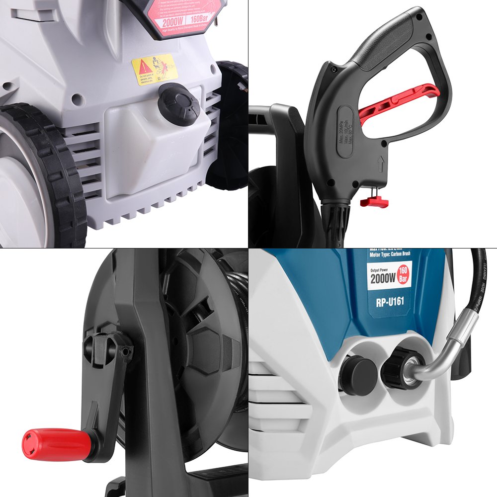 Ronix RP-U161 160BAR 2000w High Pressure Car washer Professional Portable Cleaning Machine with Universal Motor