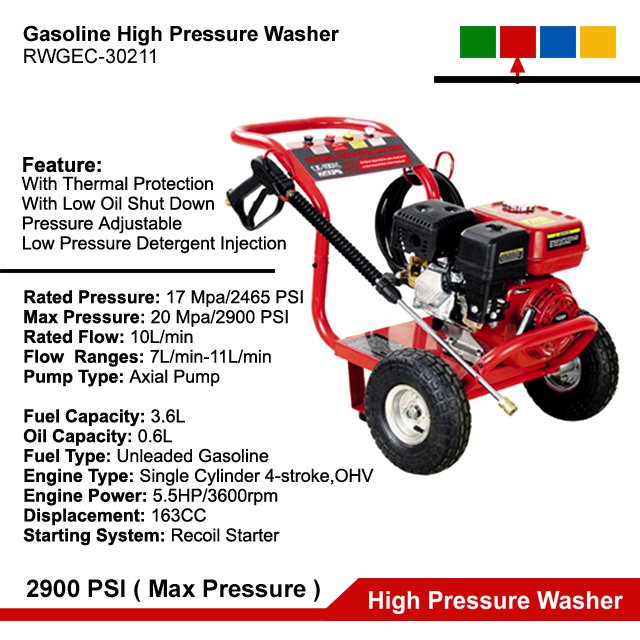 5.5HP Gasoline Engine High Pressure Car Washer Portable Gas Powered Pressure Car Cleaning Machine Car Washing Equipment Petrol