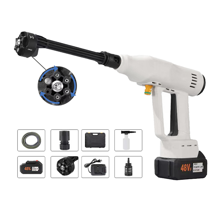 high pressure cleaner car washer gun equipment machine 48v rechargeable portable car washer gun for washing cars