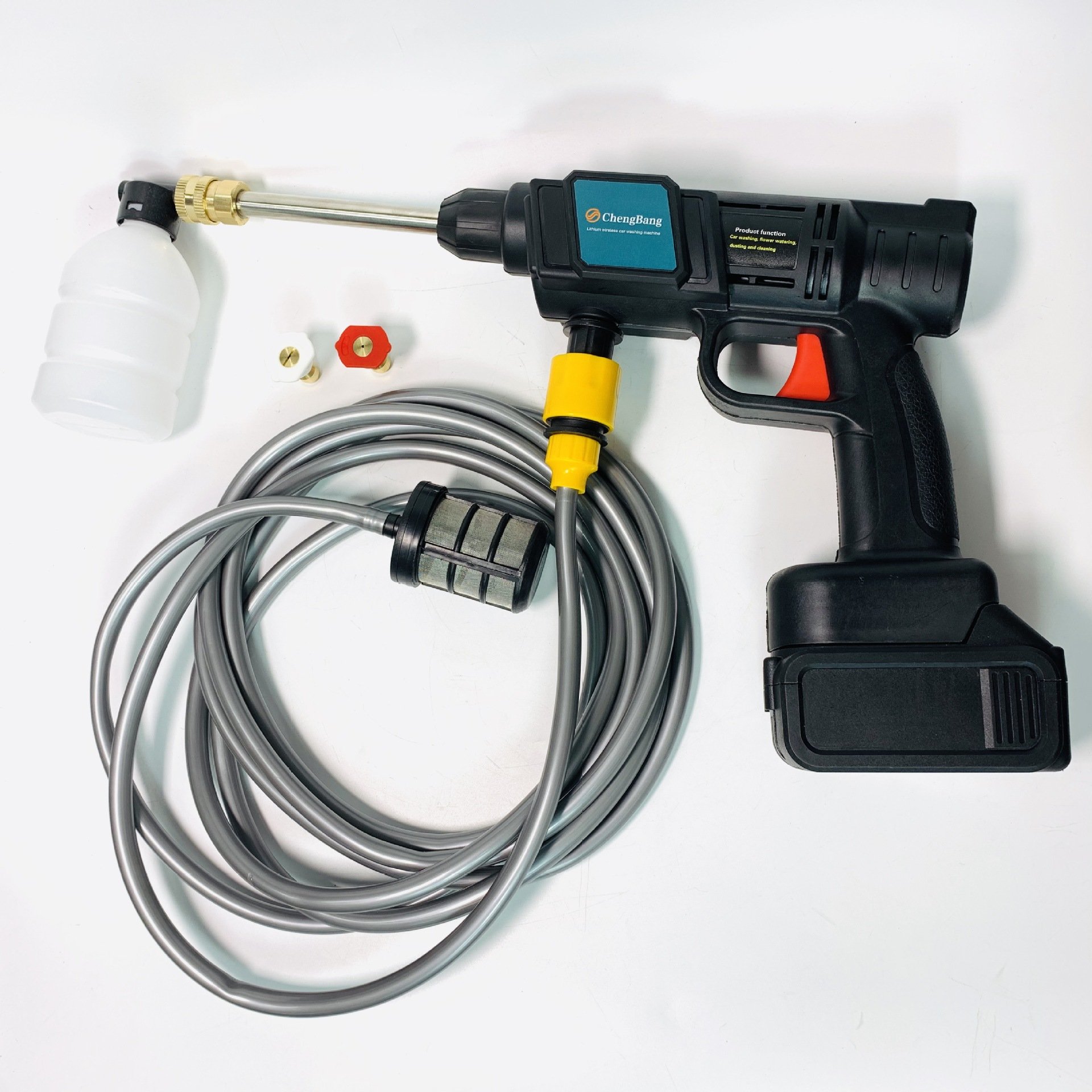 60bar Lithium Portable High Pressure Car Washer Electric Water Gun Rechargeable Cordless Outdoor Car Washing Machine Set C05