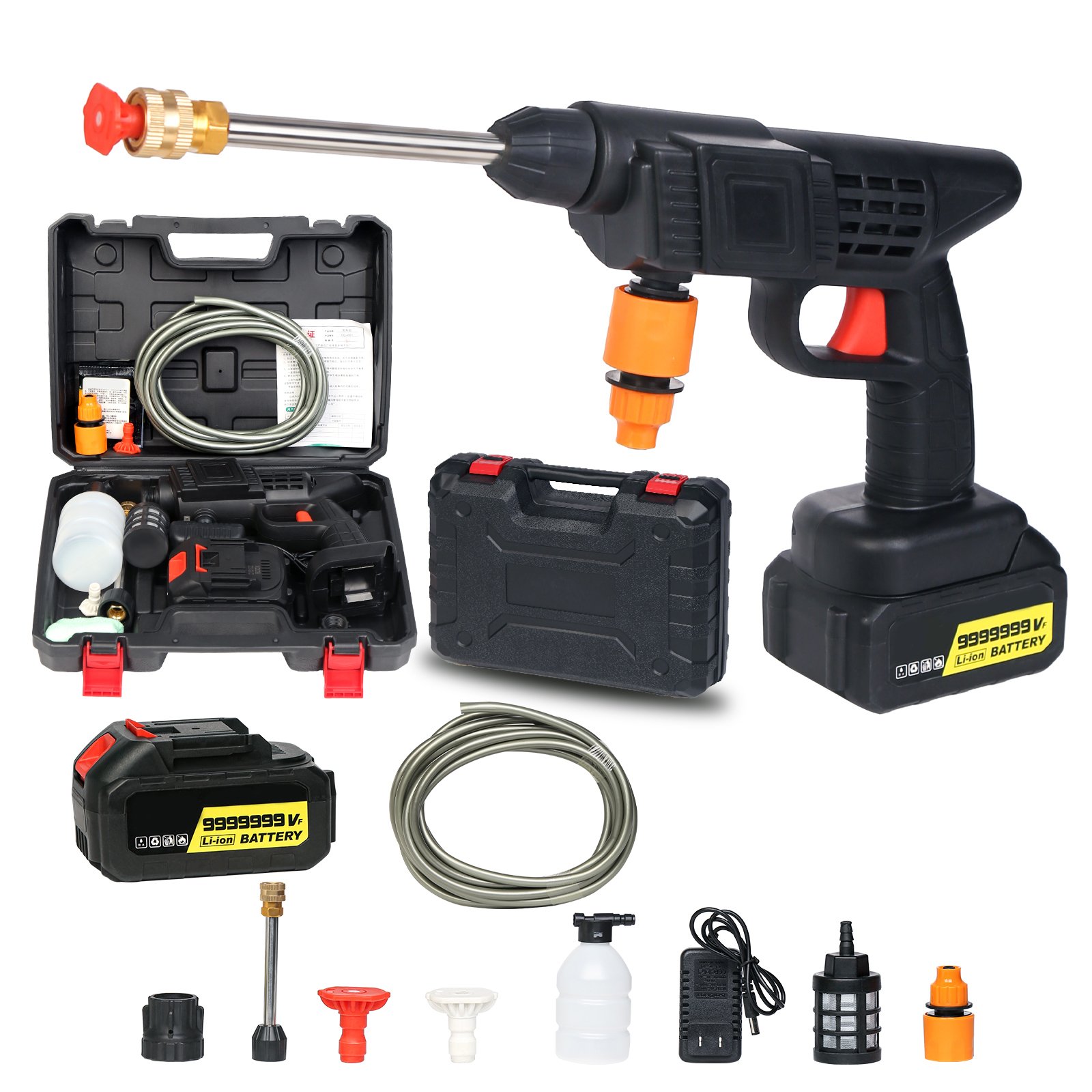 ODM Portable Powerful High Pressure Lithium Cordless Wireless Car Wash Water Jet The Flowers Foam Gun Car Cleaning Washer