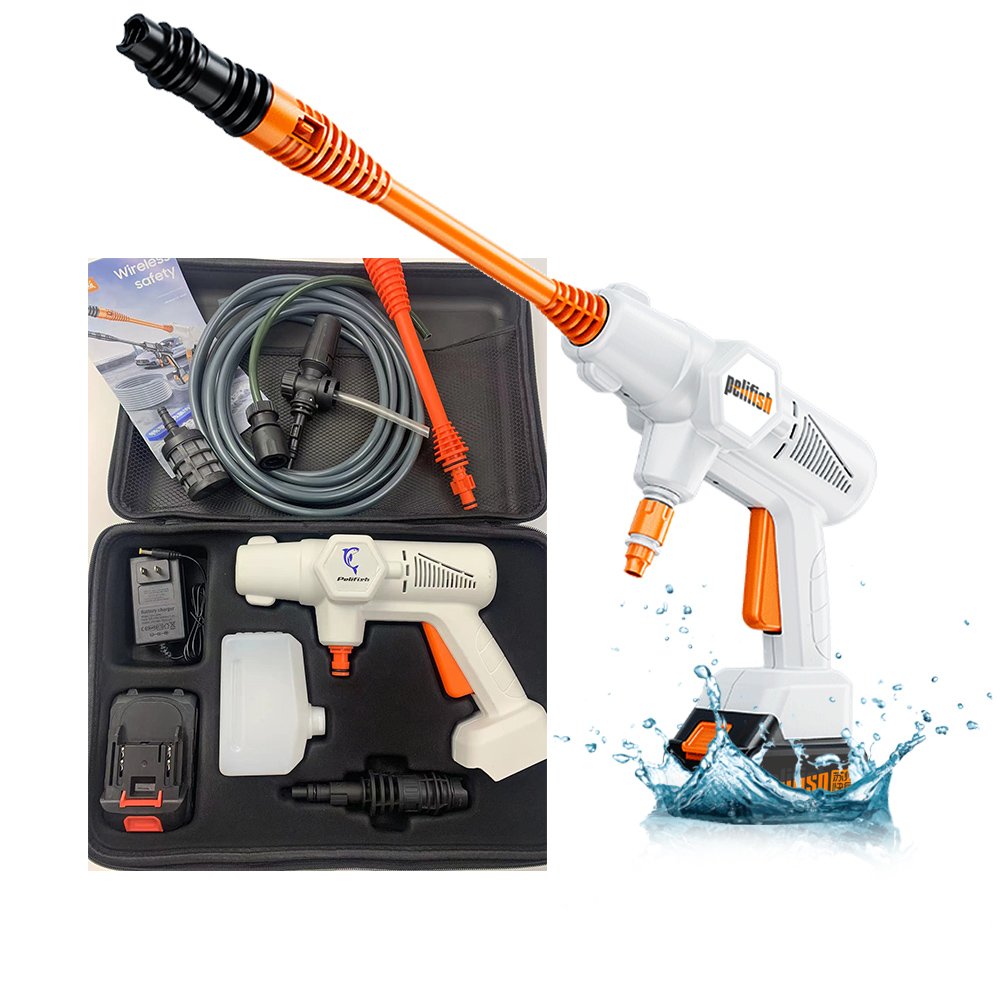 PELIFISH High Pressure Car Washer 48VF 21V Strong Flushing Adjustable Portable Car Wash Water Gun