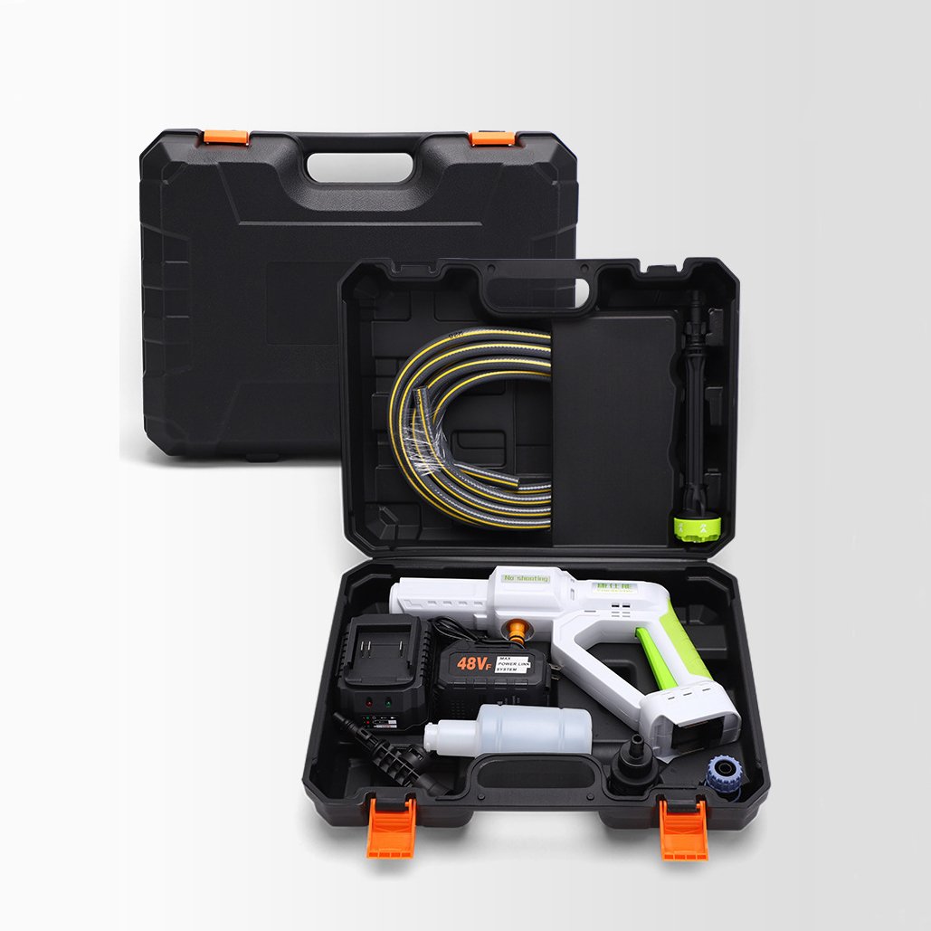 Portable Lithium High-Pressure Wireless Water Gun ABS Electric Car Spray Washer with Multispeed Brushless Motor Household Use