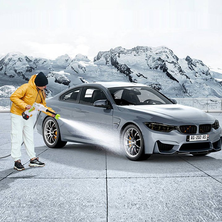 Portable Lithium High-Pressure Wireless Water Gun ABS Electric Car Spray Washer with Multispeed Brushless Motor Household Use
