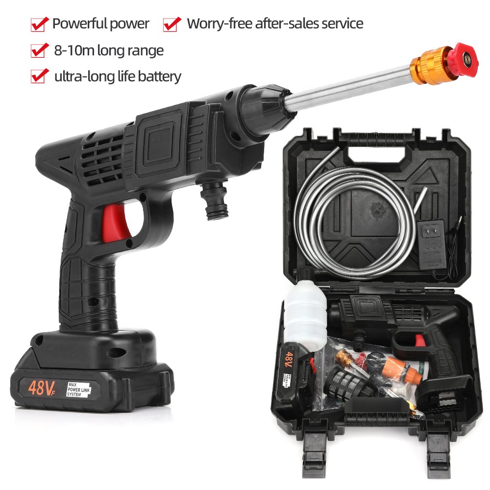 Portable Wireless High-Pressure Car Washer Rechargeable Battery Cordless Car Wash Gun Machine for Car Washing