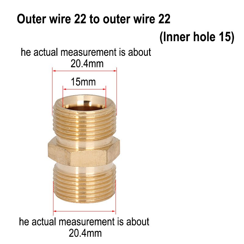 Lingzhen Car Wash Machine Accessories M22 * 1.5 Connect Adapter Pressure Washer Hose Pipe Fittings