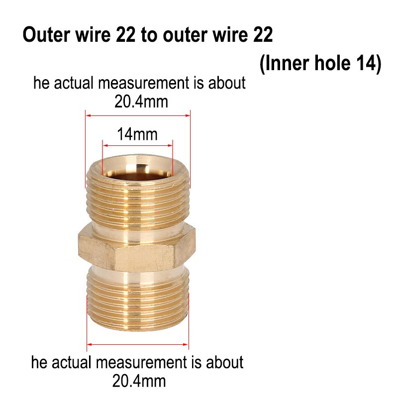 Lingzhen Car Wash Machine Accessories M22 * 1.5 Connect Adapter Pressure Washer Hose Pipe Fittings