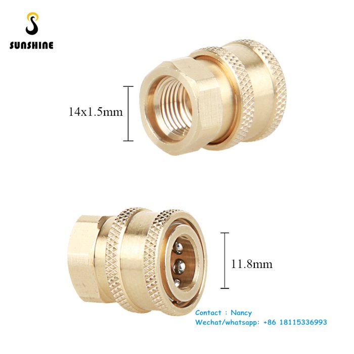 SS New 1/4'' Stainless Steel Car Cleaning Adjustable Nozzle Quick Connect Plug Washer Gun Rotary Nozzle Tips 360 Swivel Nozzle
