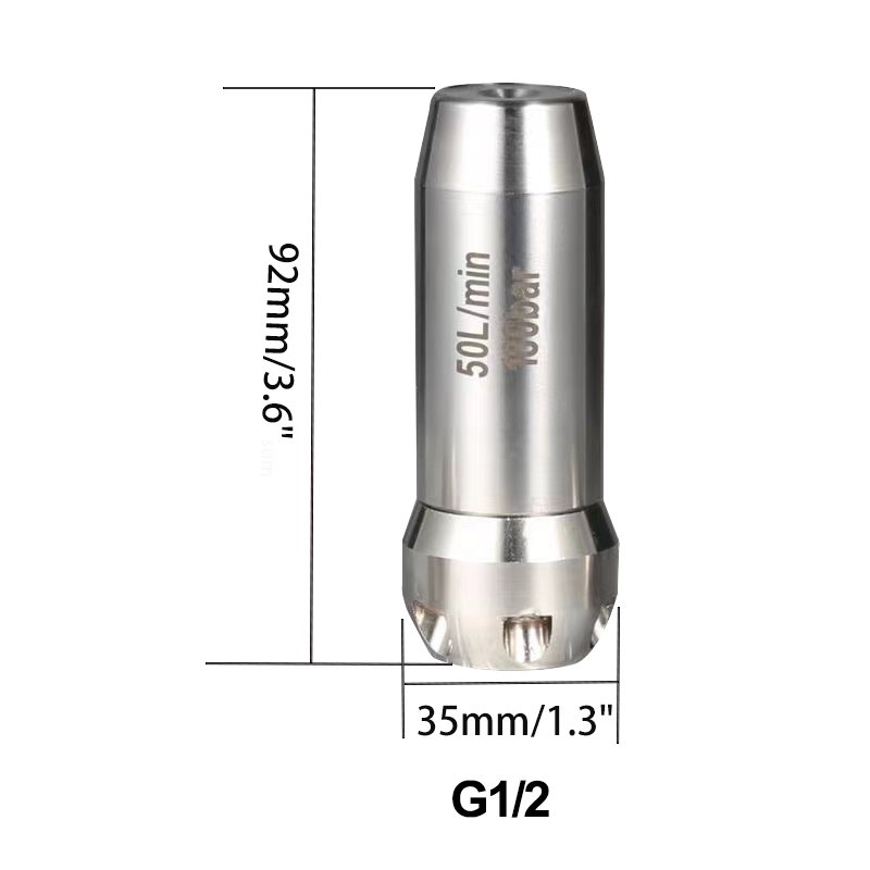 1/2" High Pressure Rotary Sewer Sewage Nozzle for Clogged Drainage Flushing Pipe Cleaning in Car Washers