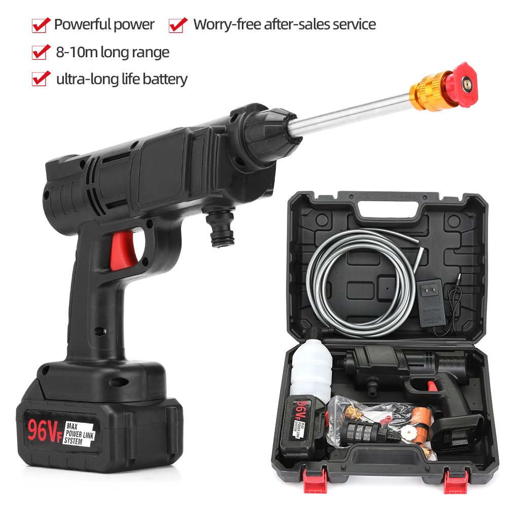 Portable Powerful Electric High Pressure Water Gun 21V Lithium Cordless Wireless Car Washer