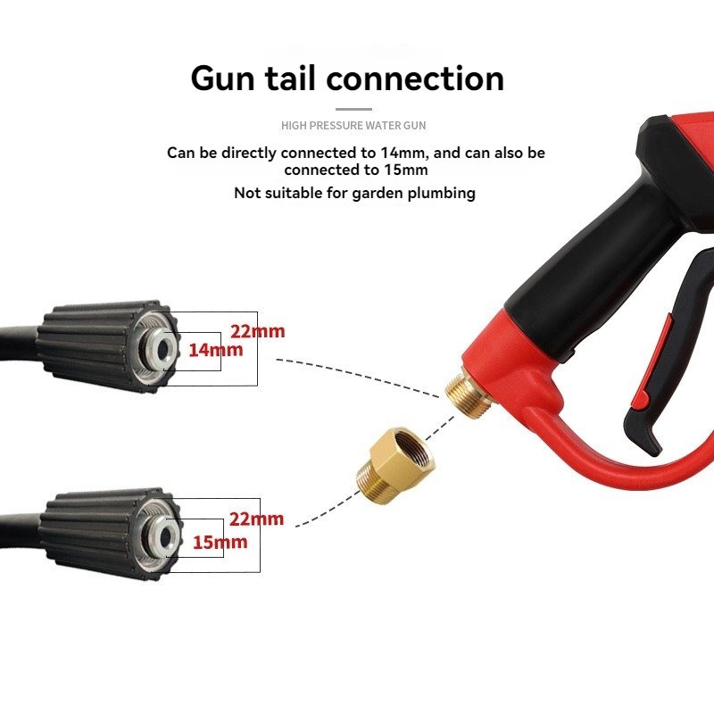 Lingzhen M22 car washer 5000 PSI High Pressure Washer Tool Set with 1/4 Quick Connector Extension Wand 5 Nozzle Tips