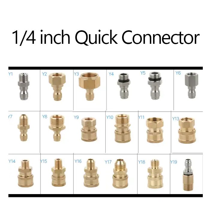 High Pressure Washer Parts Brass M14 M22 Male Female 1/4 Threaded Quick Connector Copper Pipe Fittings