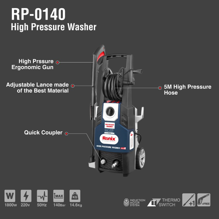 RONIX RP-0140 High pressure car washer cleaning machine portable car washer automatic car wash machine