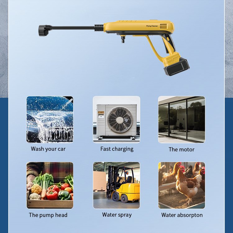 2024 New design Handheld Portable Car Washing Machine Water Spray Gun Wireless Lithium Battery High Pressure Car Washer