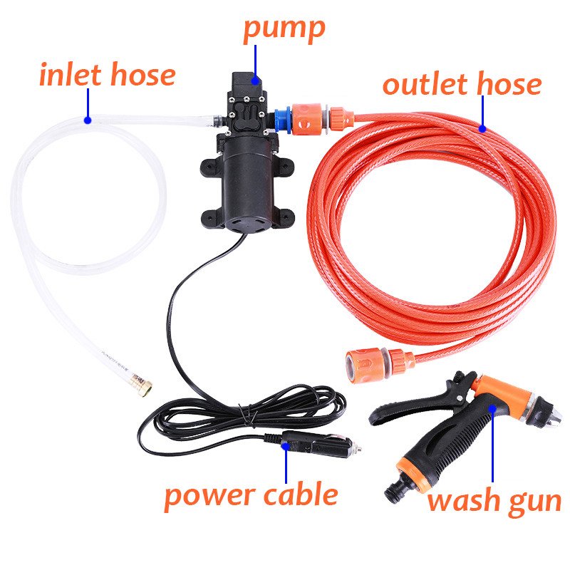 Wholesale 120W Car Washer High-pressure Portable Car Washing Machine 12V Simple Operation Car Wash Foam Gun