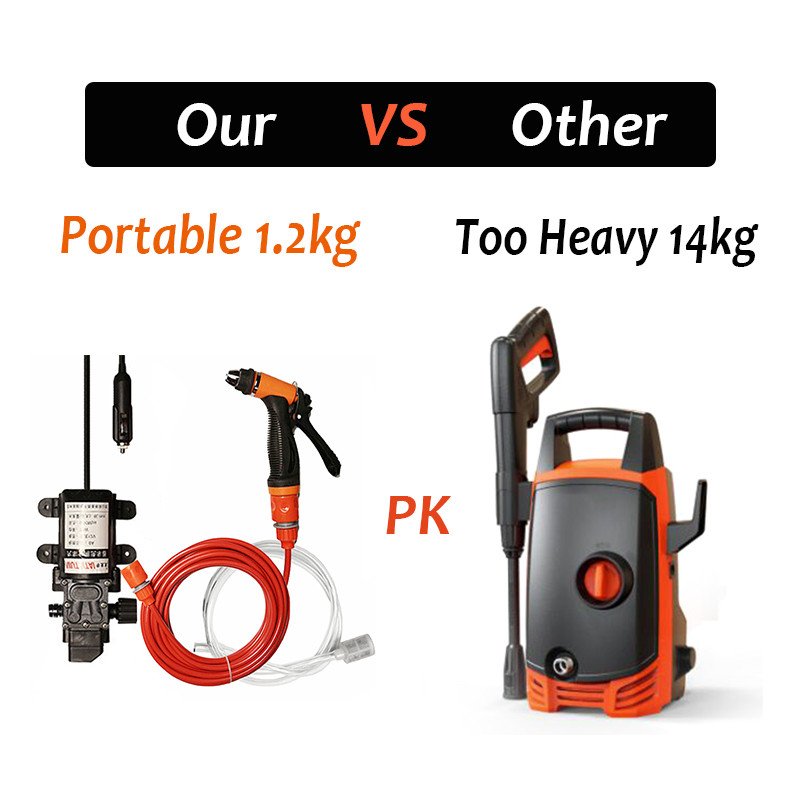 Wholesale 120W Car Washer High-pressure Portable Car Washing Machine 12V Simple Operation Car Wash Foam Gun