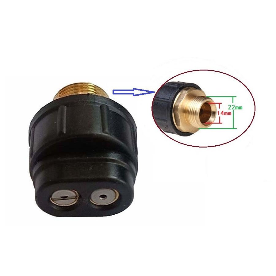Adjustable two nozzles high pressure water spray nozzle pressure washer gun nozzle tip with M22 male thread