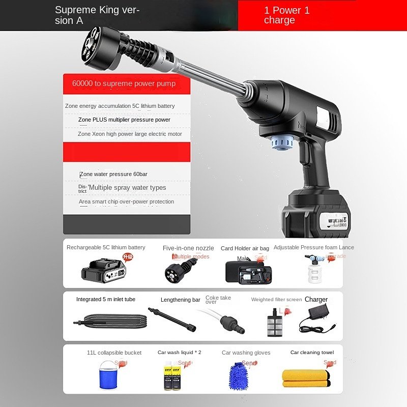 oem wireless household car washing machine high pressure strong power lithium battery car washer