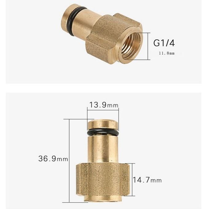 NBT Heavy Duty G1/4 Inch Thread Brass Pressure Washer Snow Foam Lance Adapter