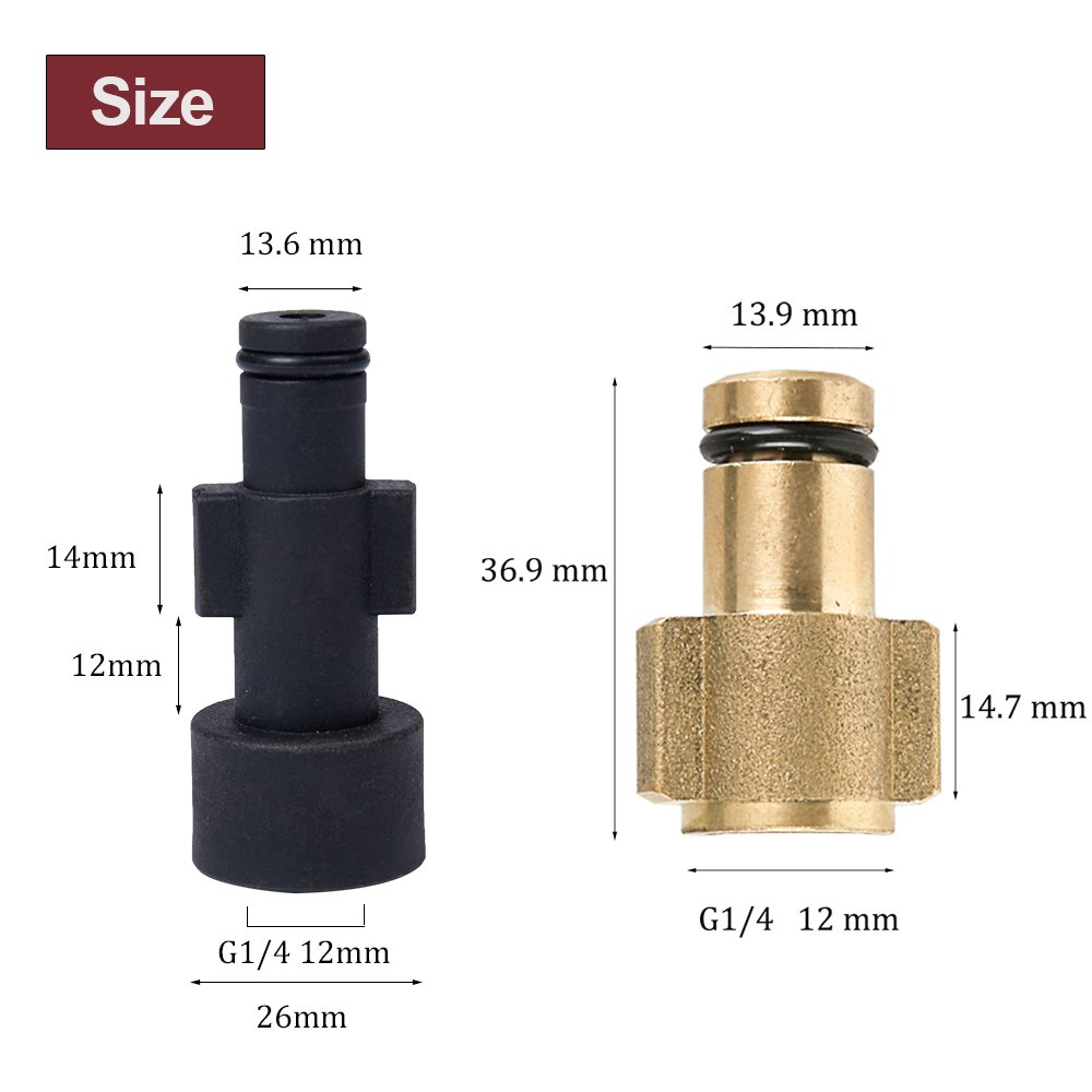 NBT Heavy Duty G1/4 Inch Thread Brass Pressure Washer Snow Foam Lance Adapter