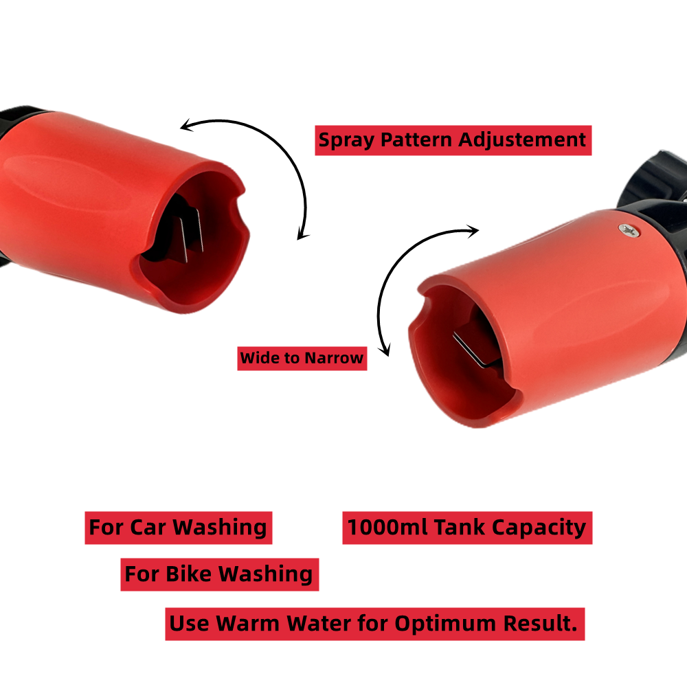 Foam Cannon Transparent Bottle - Snow Foam Lance Kit, High Pressure Car Washer Accessory 1/4 Quick Connect & Adjustable Nozzle