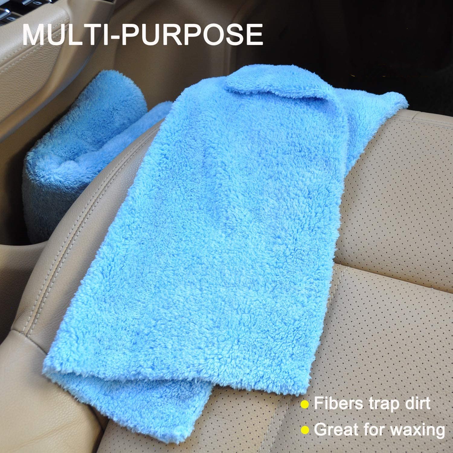 Edgeless 550gsm Microfiber Coral Fleece Plush Towel Car Wash Detailing Towels