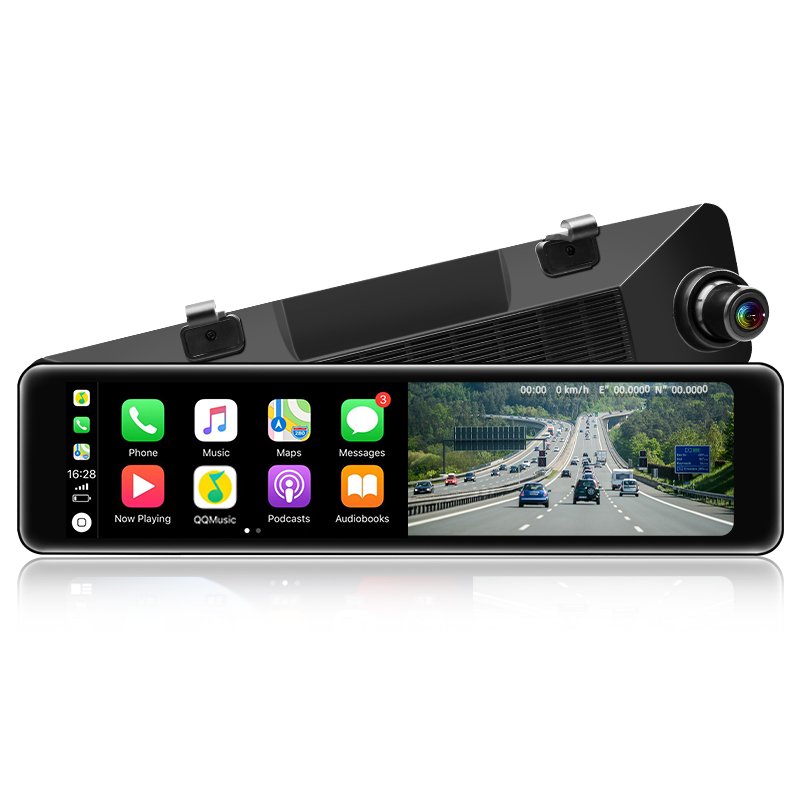 11.26 inch Wireless Wired Carplay Android Auto 4k 2k 1080p Rearview Mirror Car Camera 4G GPS Navigation Video Recorder Black Box