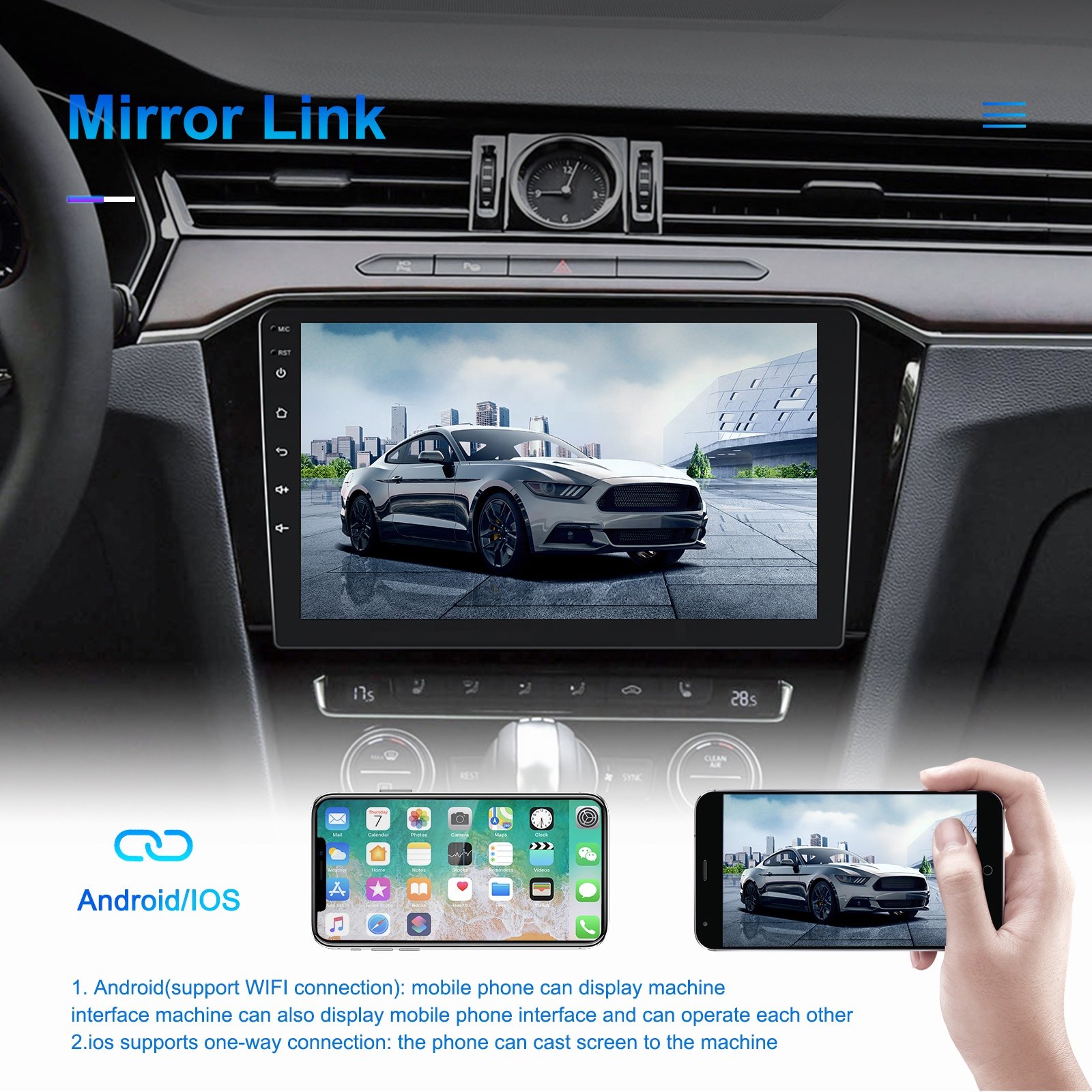 Podofo Android 13 2Din 10" Car Stereo For Chevrolet GMC 2007-2012 Car Radio Carplay Android Auto 1080P HD GPS Wifi BT USB FM RDS