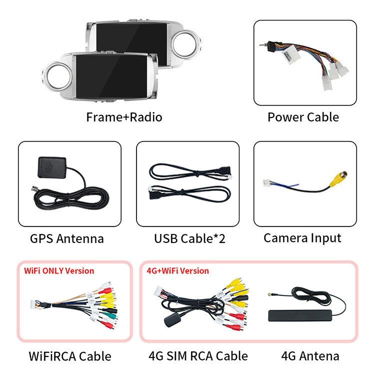 9 Inch Touch Screen Wifi Bluetooth Android Auto Carplay Android Car Radio Multimedia Player For 2012 Toyota Yaris Vitz