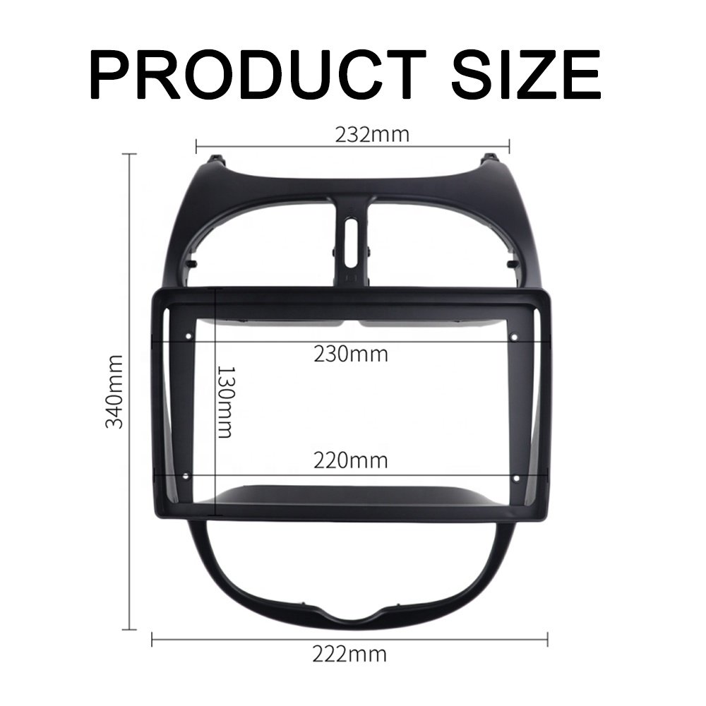 Car Radio Fascia Fit for PEUGEOT 206 2002-2010 Dash Installation Trim Kit GPS Navigation Frame Stereo GPS DVD Player Panel