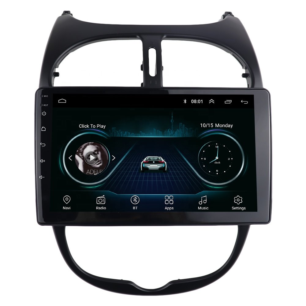Car Radio Fascia Fit for PEUGEOT 206 2002-2010 Dash Installation Trim Kit GPS Navigation Frame Stereo GPS DVD Player Panel