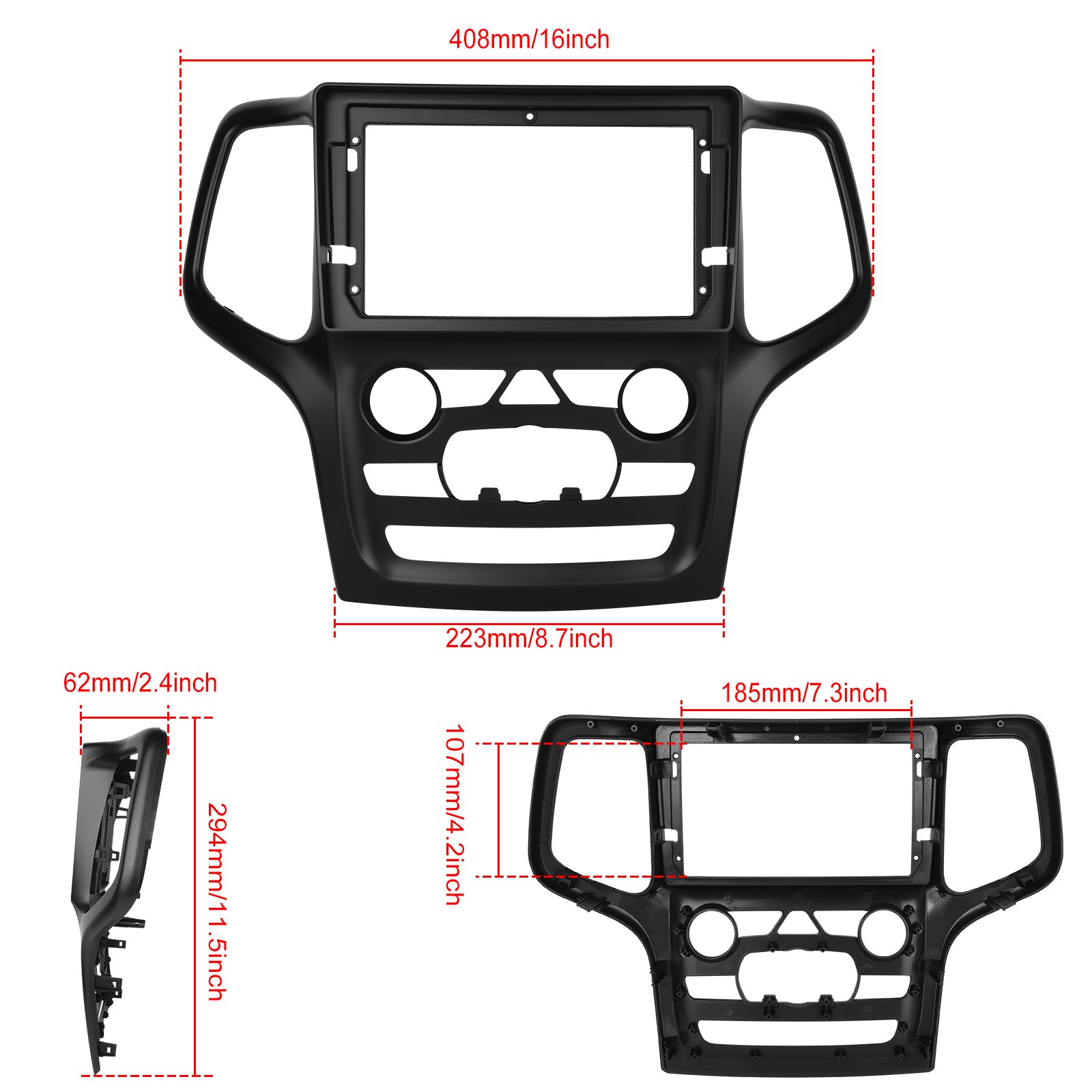 Podofo Double Din 9 Inch Android Car Stereo Car Radio Carplay Android Auto for Jeep Grand Cherokee 2014-2017 GPS RDS HIFI