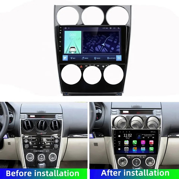 9 Inch Full Touch Screen Radio For Mazda 6 2004-2015 With Frame Rca Cables BT FM RDS WIFI Automobile Navigation Auto Stereo