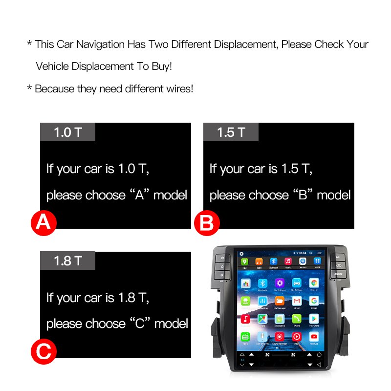 Android 13 For Honda Civic 2016-2021 Car Radio Automotive Multimedia Tesla Screen Carplay Auto Bluetooth GPS Navigation 4G WIFI