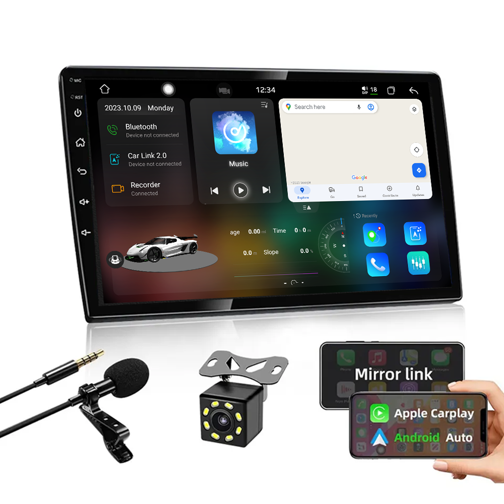 Touch screen Android 13 Car split-screen GPS/AM/FM/Bluetooth GPS map Multimedia Car DVD Player front and rear dual recording