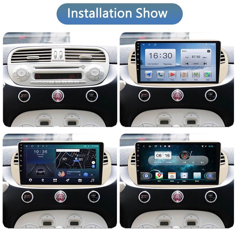 Android Stereo auto 8 core 2+32G Car radio DVD Multimedia Player For Fiat 500 2007-2014 Navigation GPS