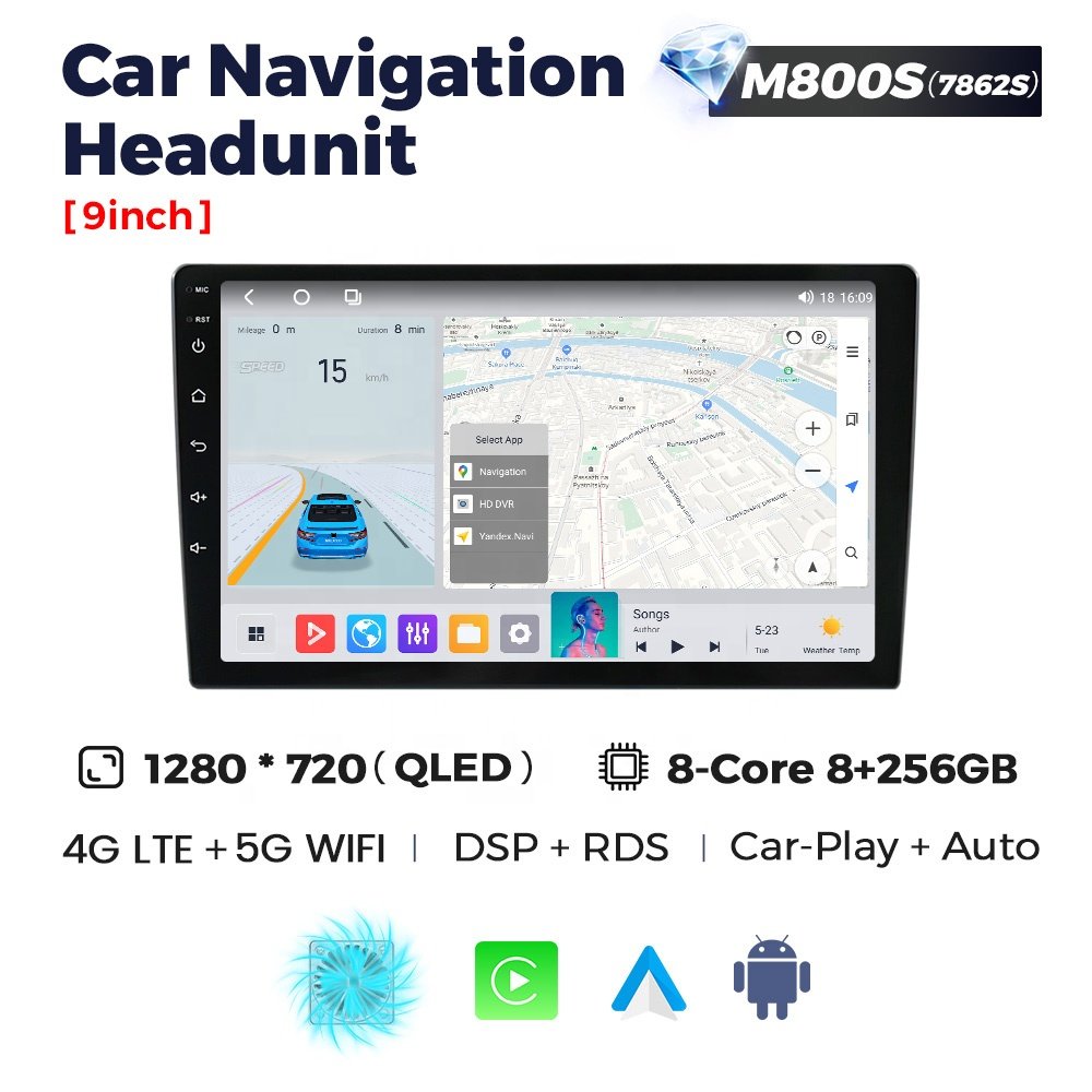 Navifly ms 7862 2K DVD android player audio video QLED 9.5inch 10.36inch for universal BMW AUDI BENZ TOYOTA MAZDA car